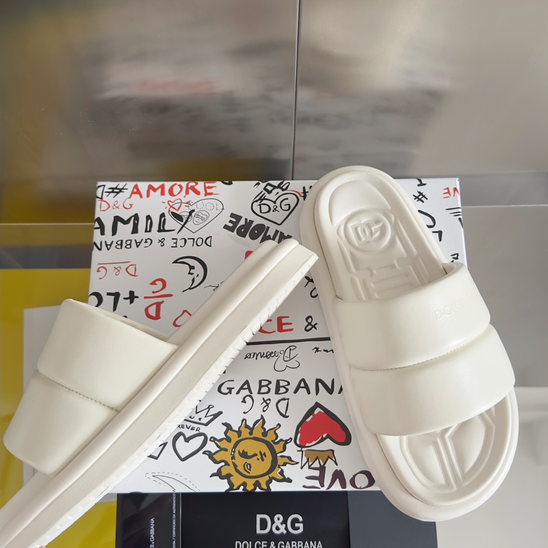 [TOP] Dolce & Gabbana D&G Cowhide Slippers - 8 Colour