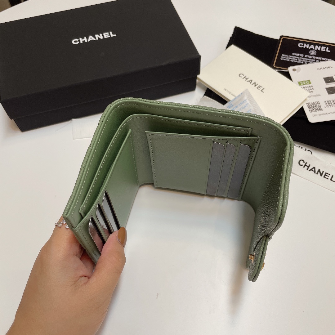 [TOP] CHANEL Lozenge Three Fold Wallet 11*10cm - 11 Colour