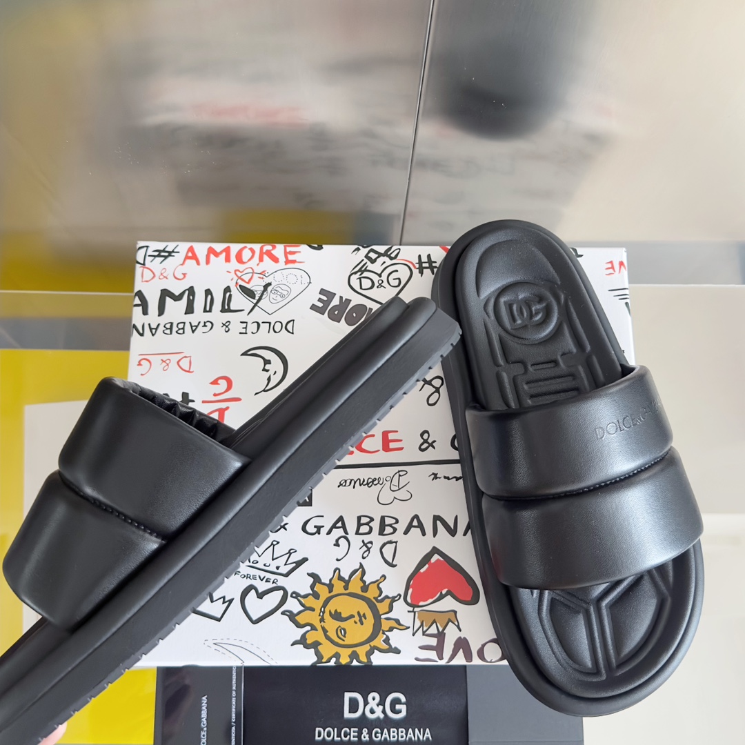 [TOP] Dolce & Gabbana D&G Cowhide Slippers - 8 Colour