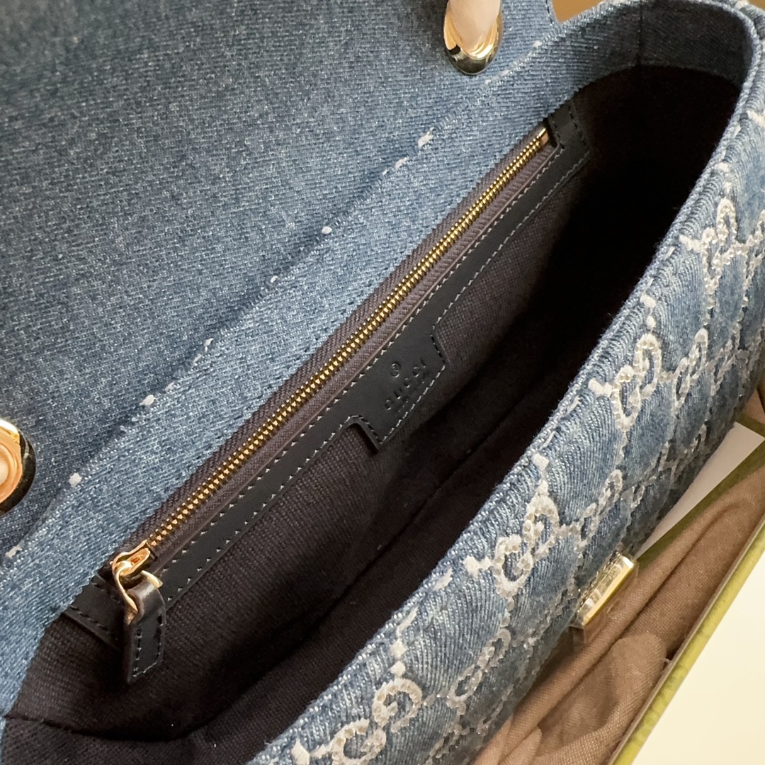 [TOP] GUCCI Lido GG Marmont Bags 26x15x7cm - Denim