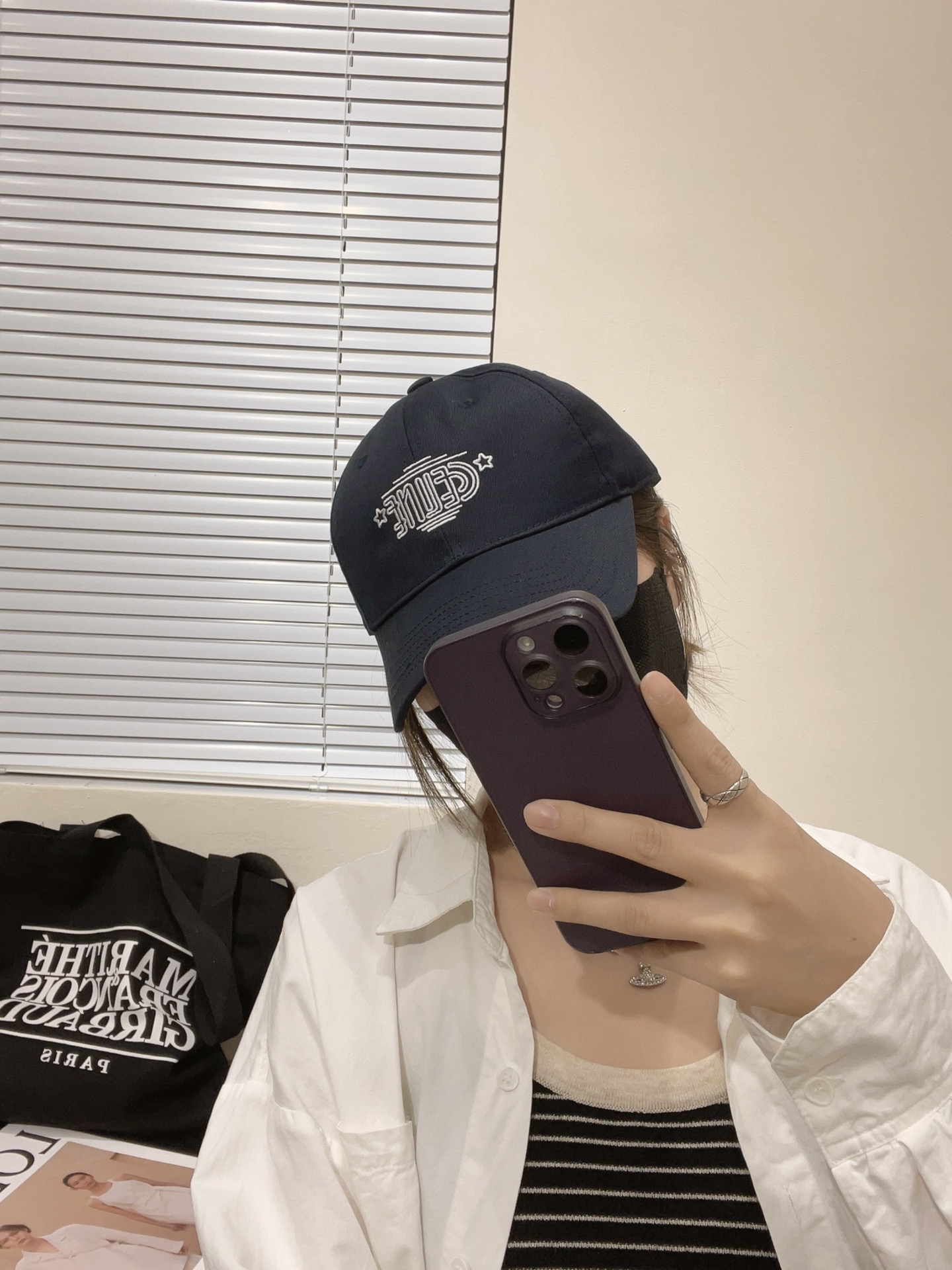 [TOP] CELINE Embroidery Baseball Cap - 4 Colour