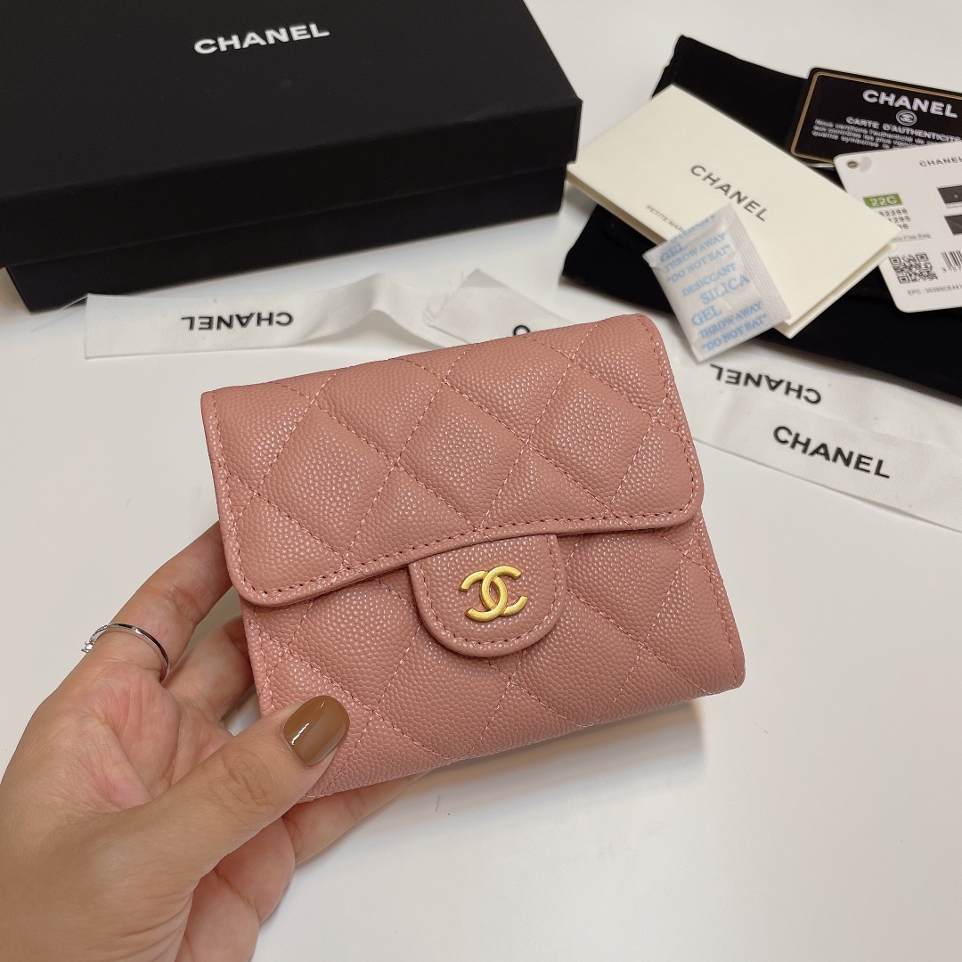 [TOP] CHANEL Lozenge Three Fold Wallet 11*10cm - 11 Colour