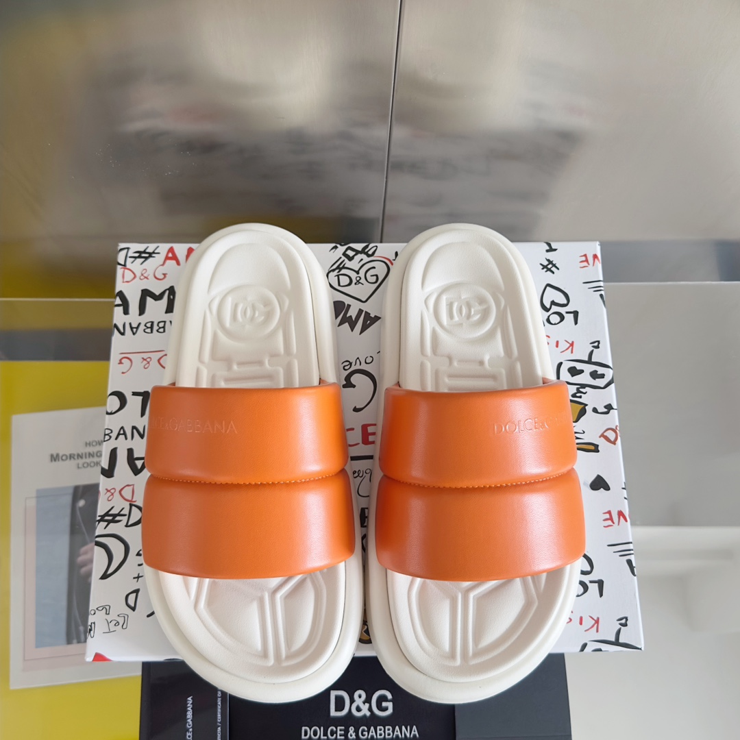 [TOP] Dolce & Gabbana D&G Cowhide Slippers - 8 Colour