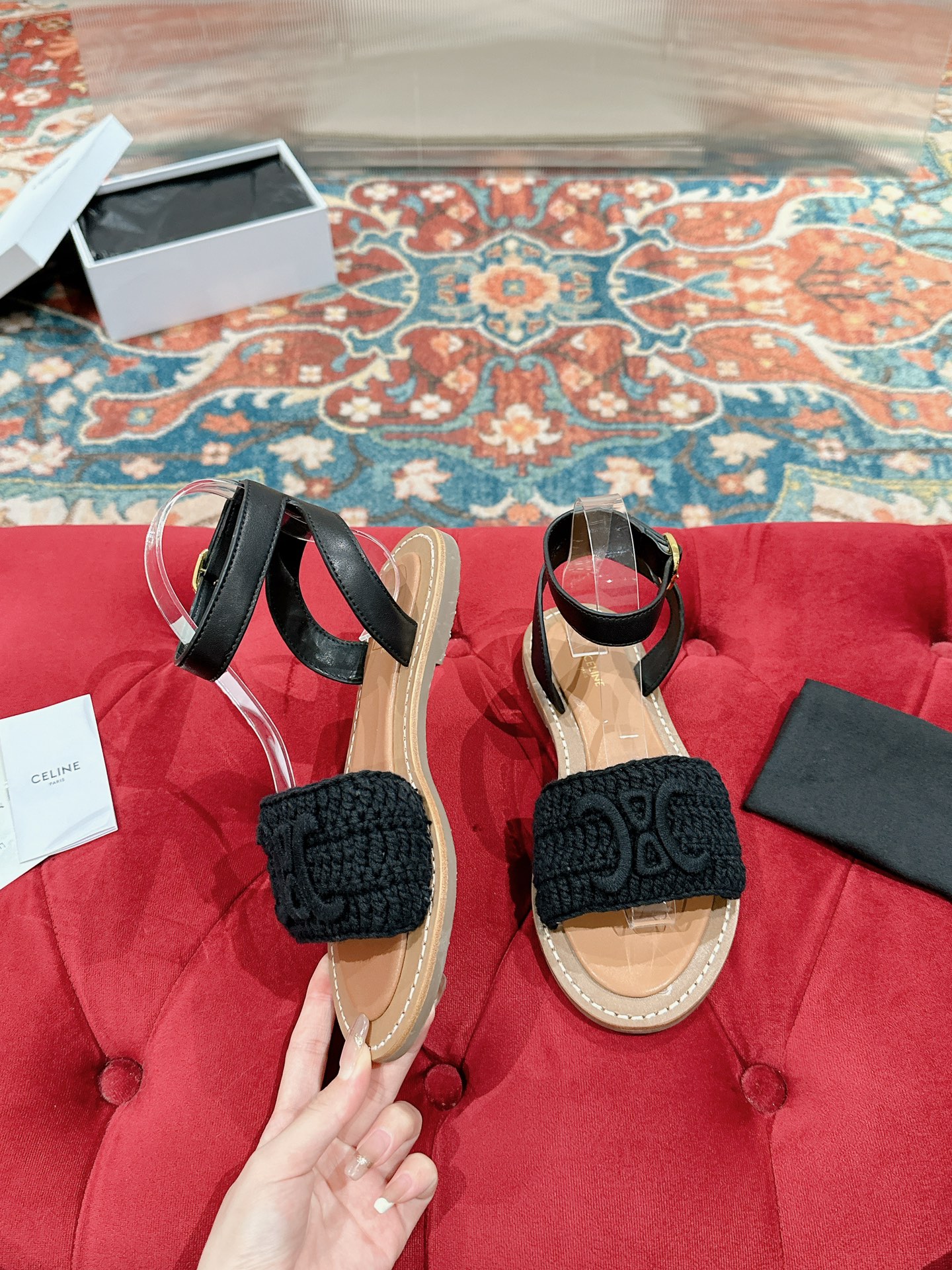 [TOP] CELINE Classic Arc de Triomphe Weaving Sandals - 3 Colors