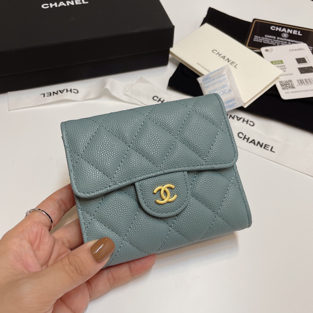 [TOP] CHANEL Lozenge Three Fold Wallet 11*10cm - 11 Colour