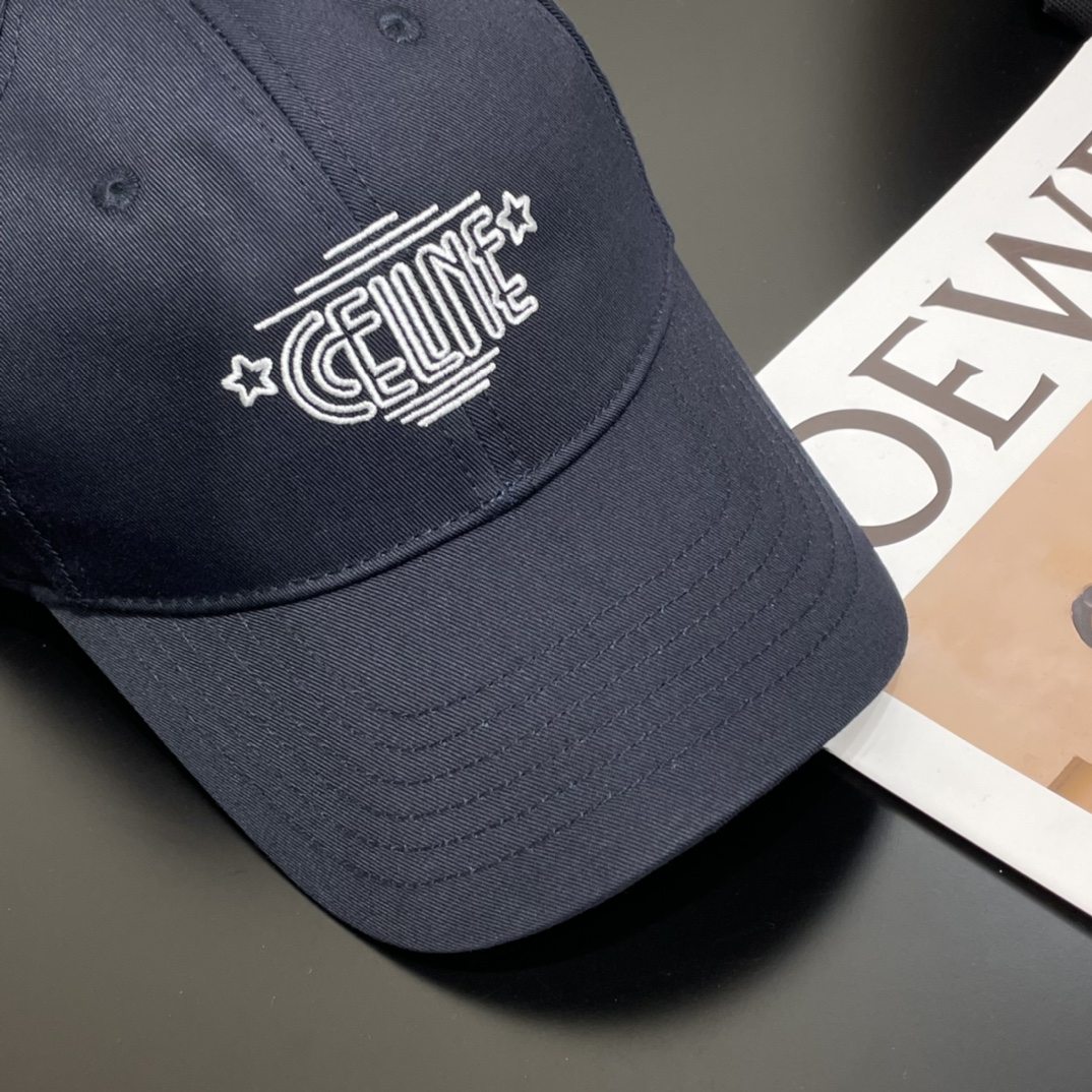 [TOP] CELINE Embroidery Baseball Cap - 4 Colour