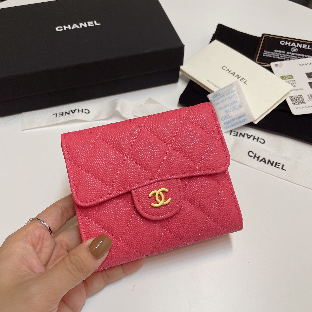 [TOP] CHANEL Lozenge Three Fold Wallet 11*10cm - 11 Colour