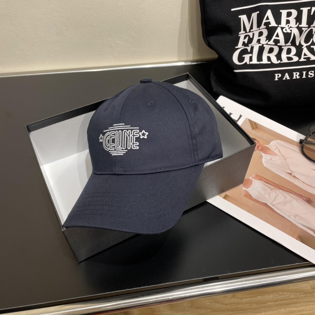 [TOP] CELINE Embroidery Baseball Cap - 4 Colour