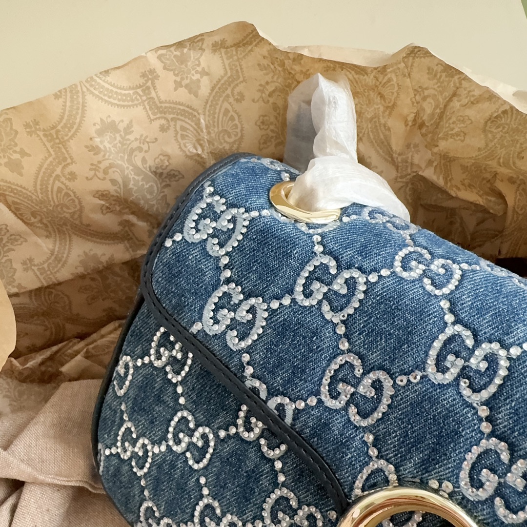 [TOP] GUCCI Lido GG Marmont Bags 26x15x7cm - Denim