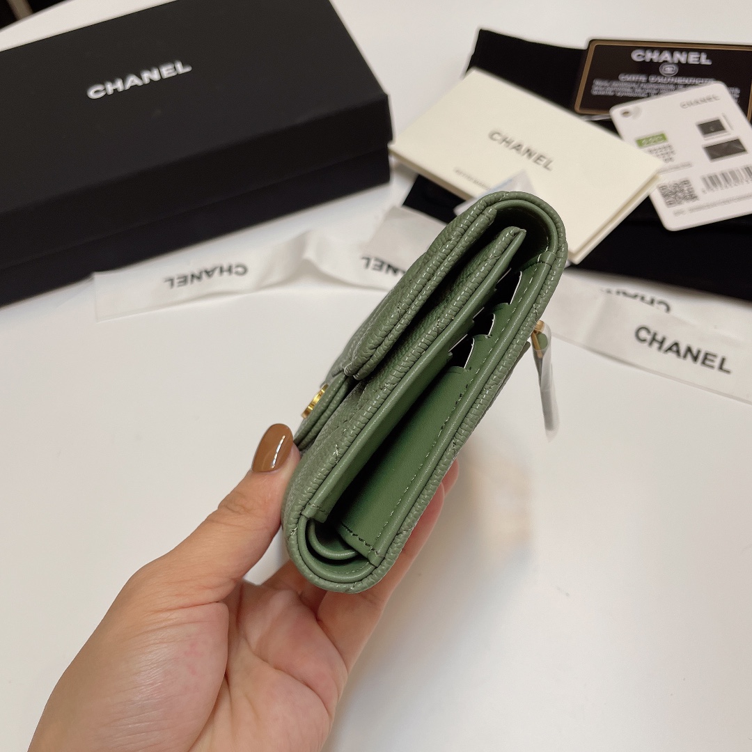 [TOP] CHANEL Lozenge Three Fold Wallet 11*10cm - 11 Colour