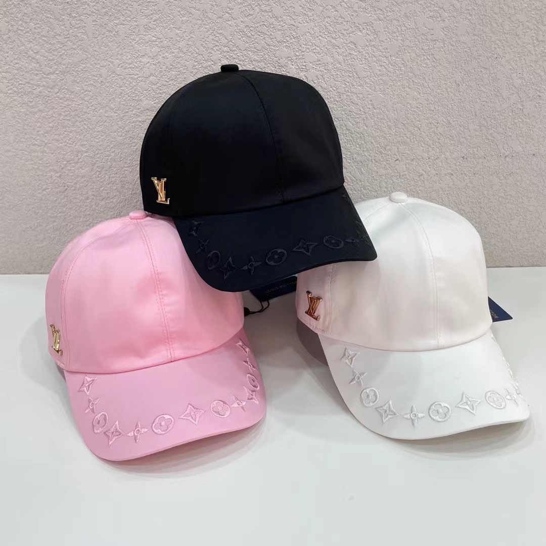 [TOP] Louis Vuitton LV Embroidered Baseball Cap - 3 Colors