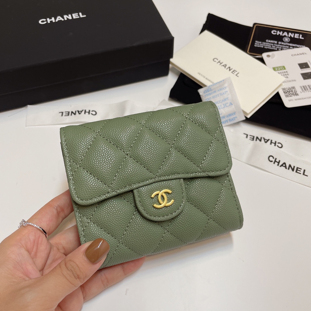[TOP] CHANEL Lozenge Three Fold Wallet 11*10cm - 11 Colour