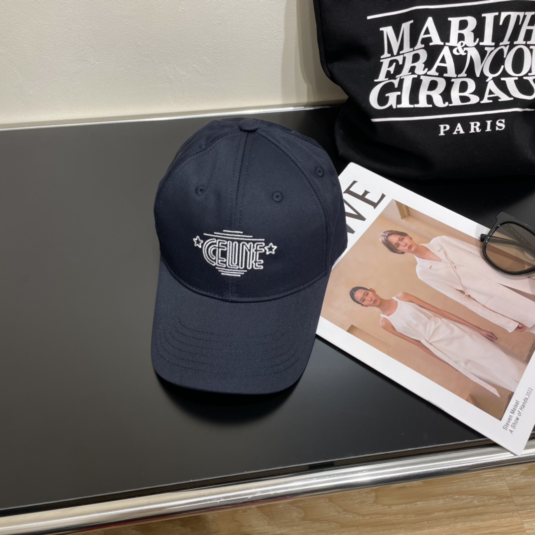 [TOP] CELINE Embroidery Baseball Cap - 4 Colour