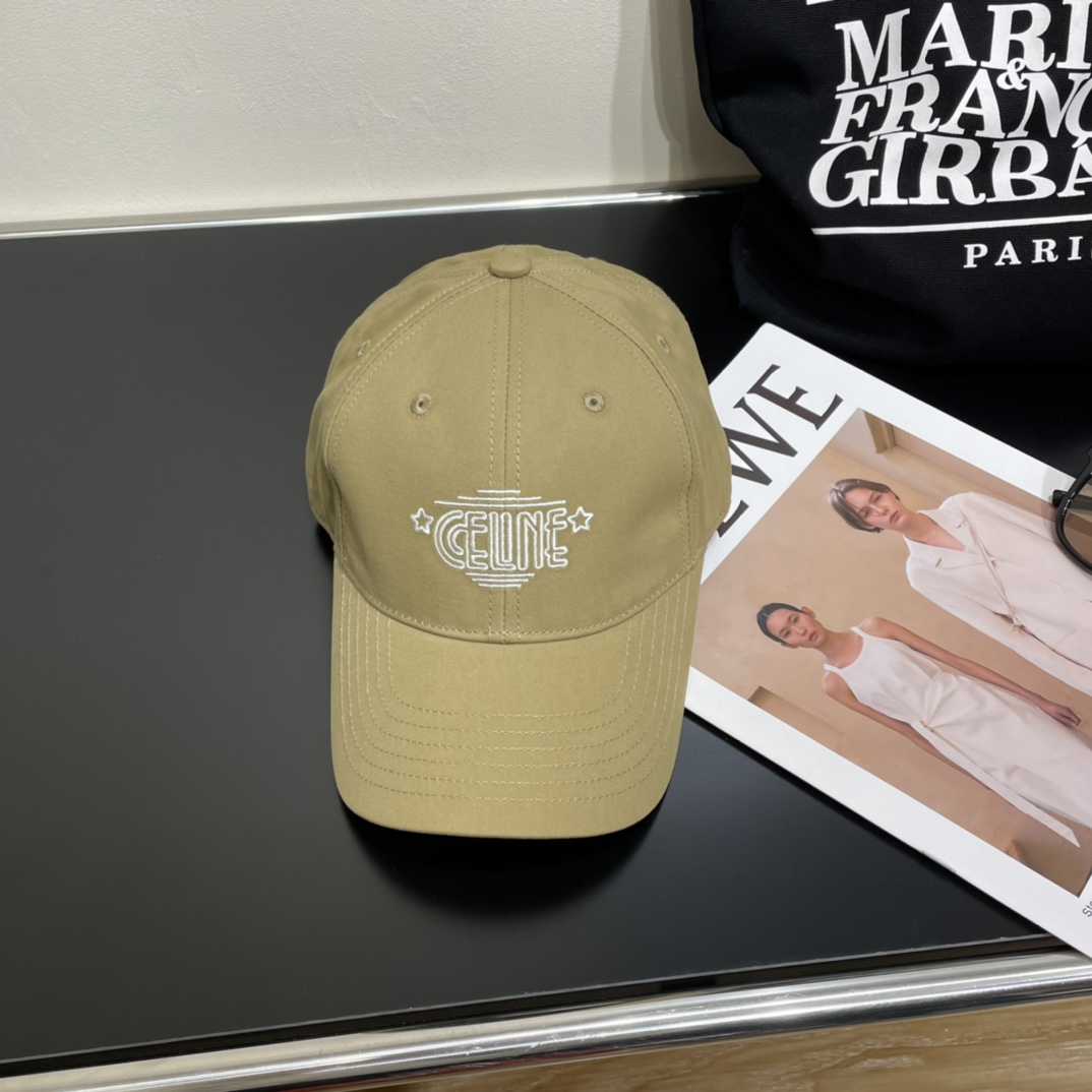 [TOP] CELINE Embroidery Baseball Cap - 4 Colour
