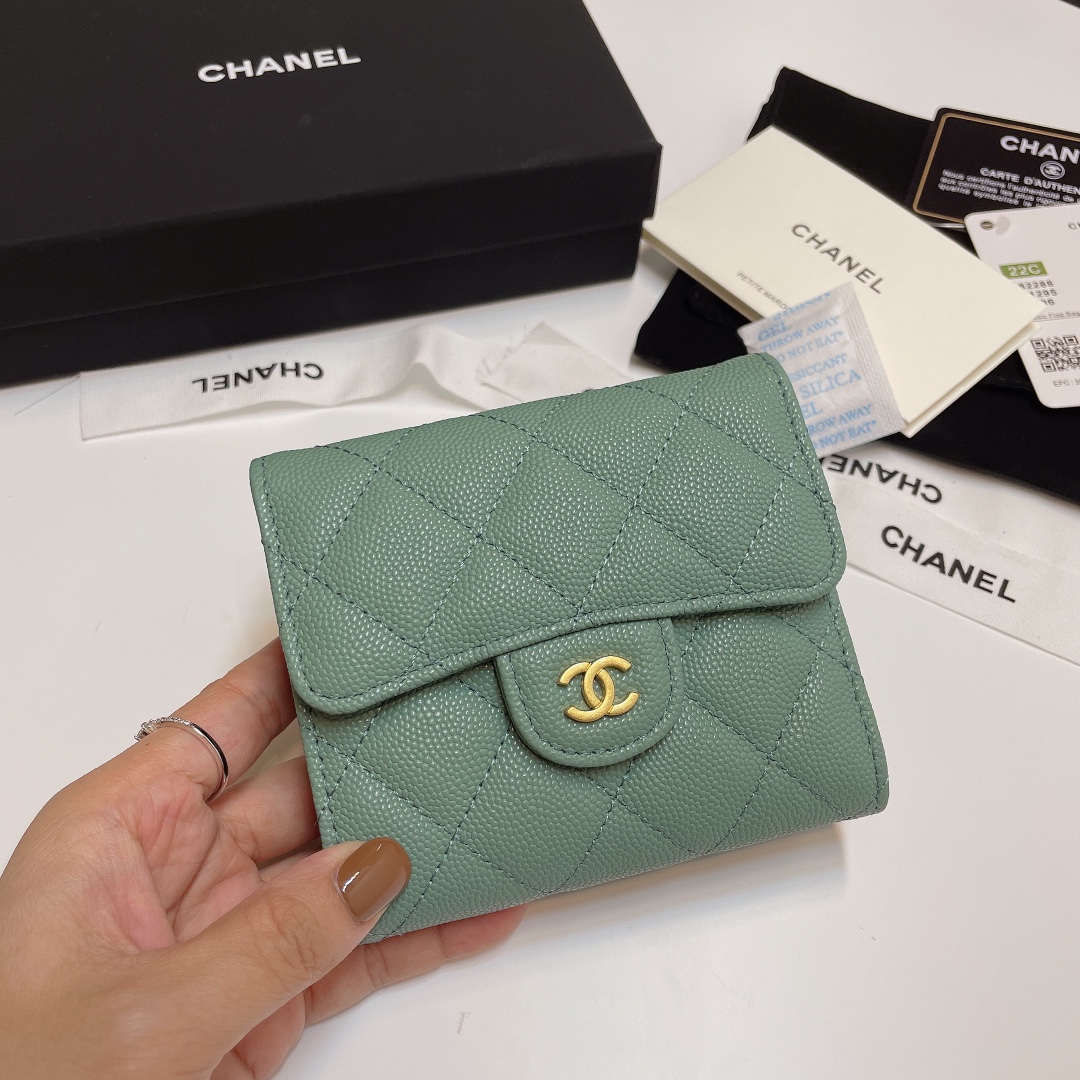 [TOP] CHANEL Lozenge Three Fold Wallet 11*10cm - 11 Colour