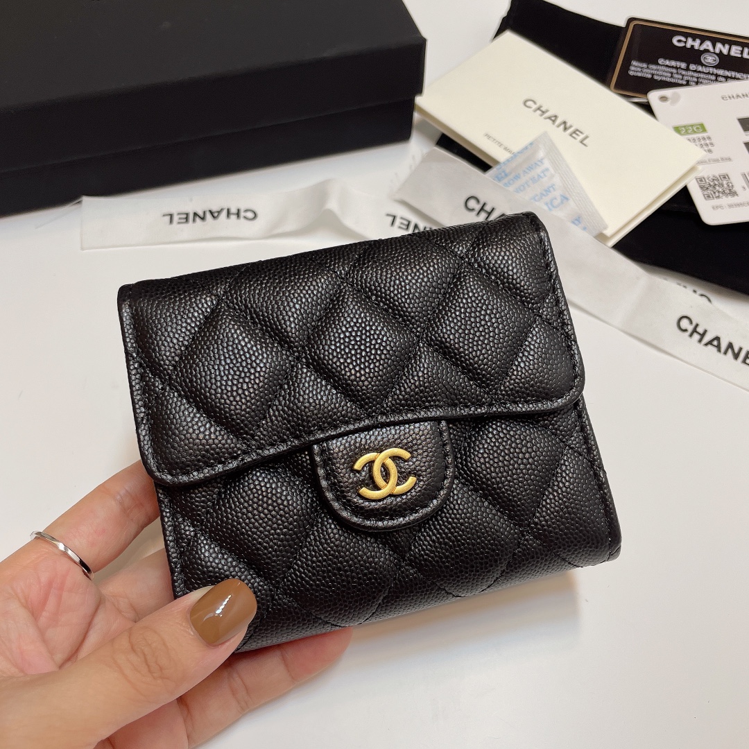 [TOP] CHANEL Lozenge Three Fold Wallet 11*10cm - 11 Colour