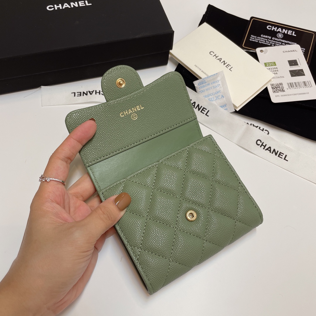 [TOP] CHANEL Lozenge Three Fold Wallet 11*10cm - 11 Colour