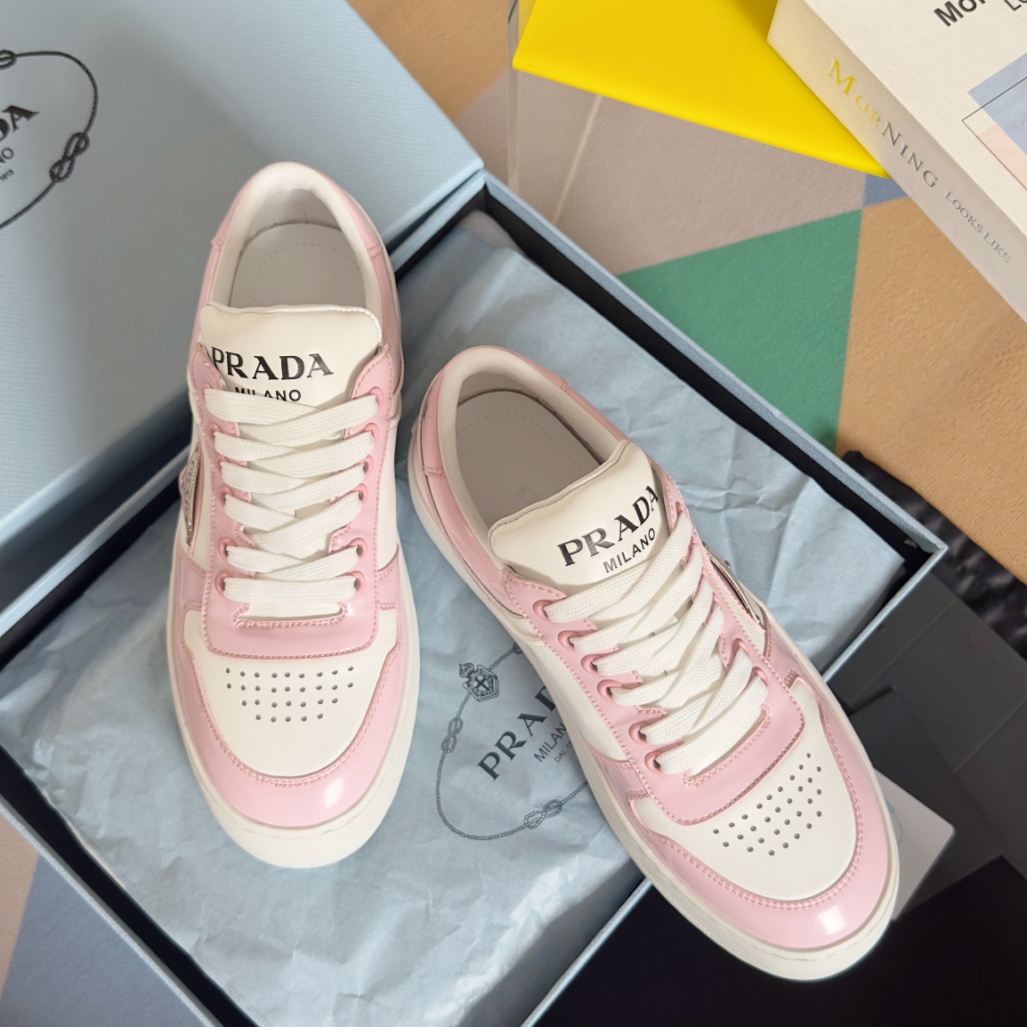 [TOP] PRADA Downtown Bold Thick Sole Sneakers - 6 Colors