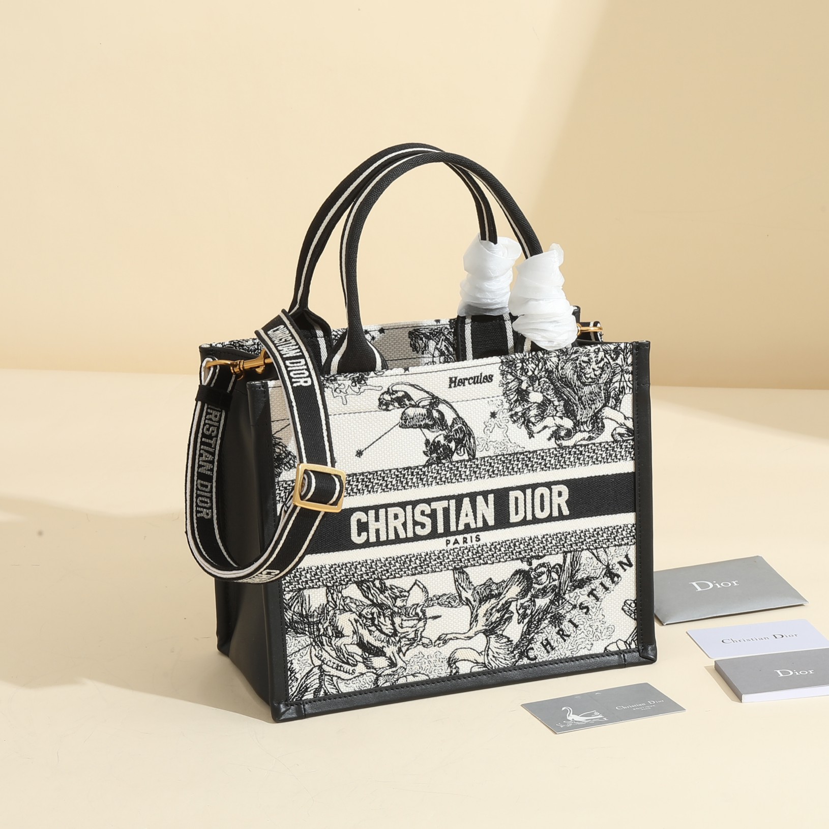 [TOP] Christian Dior Book Tote Bag Constellation 26.5x21x14cm/36x27x16.2cm - Off White