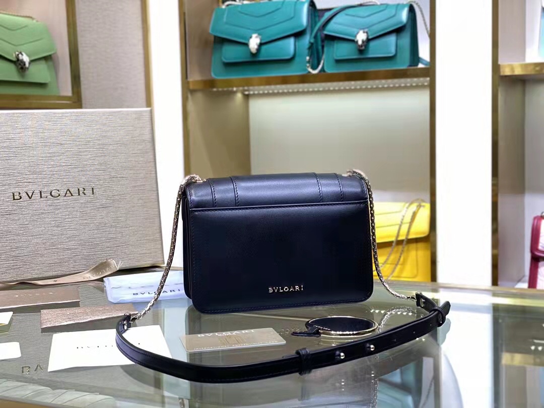 [TOP] BVLGARI Serpenti Crossbody Bag 19*13*7cm - Black
