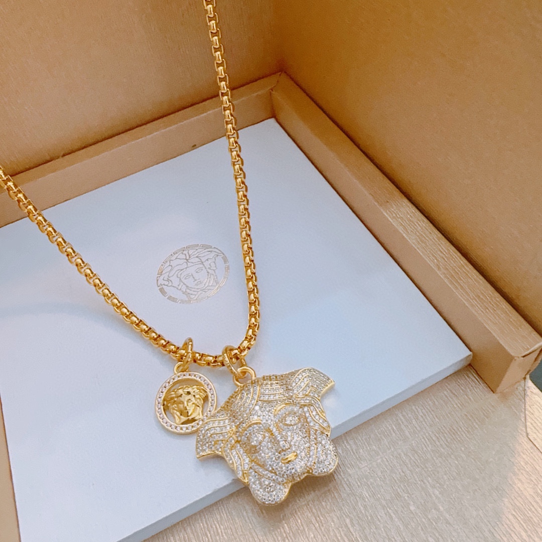 [TOP] Versace Men's/Women's Necklace-Gold