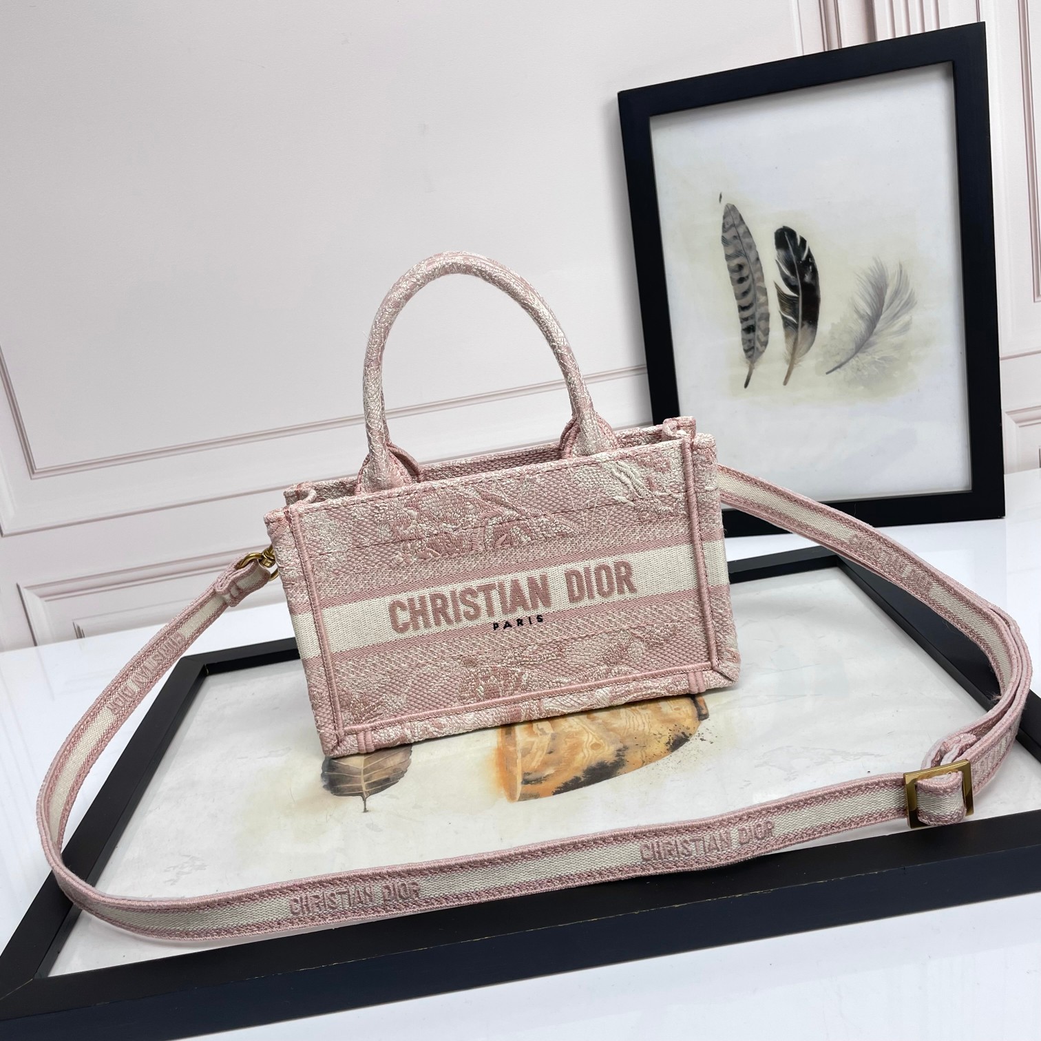 [TOP] Christian Dior Book Tote Bag Tiger Mini 21.5x13x7.5cm - 3 Color
