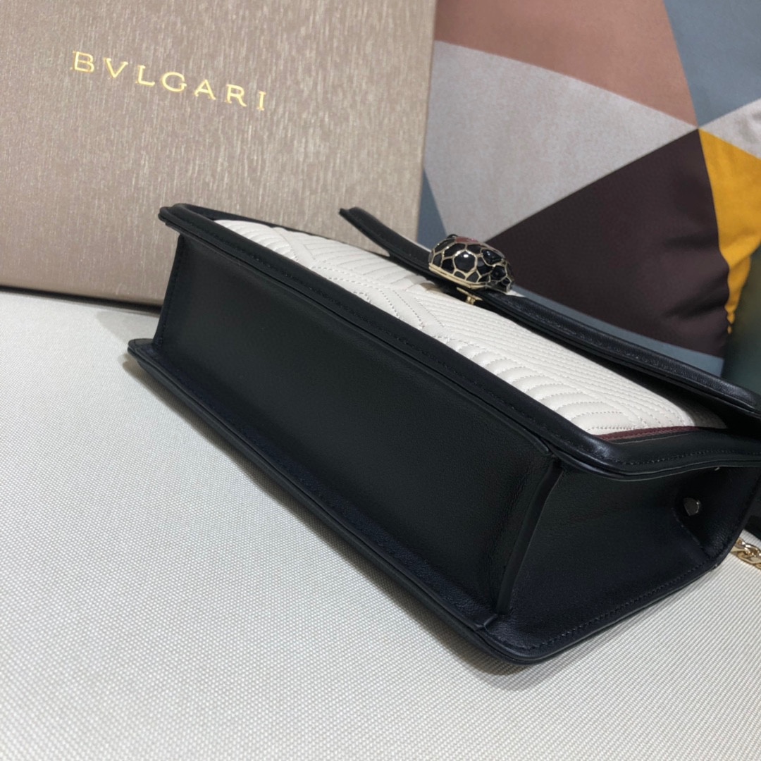 [TOP] BVLGARI Sheepskin Snake Head Bag 24x15x7cm