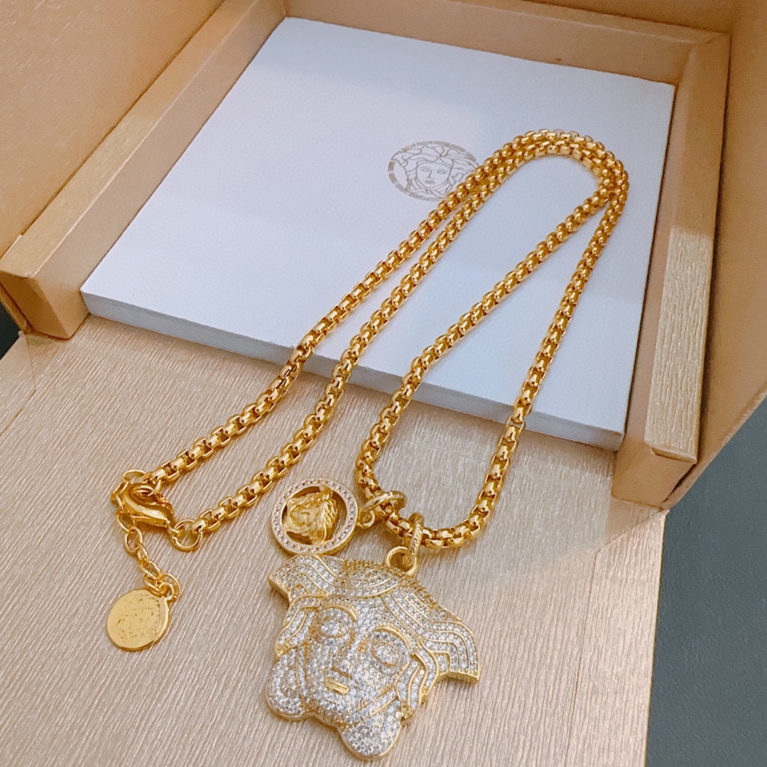 [TOP] Versace Men's/Women's Necklace-Gold