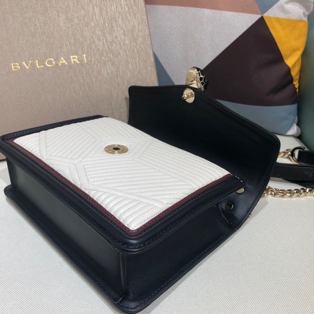 [TOP] BVLGARI Sheepskin Snake Head Bag 24x15x7cm