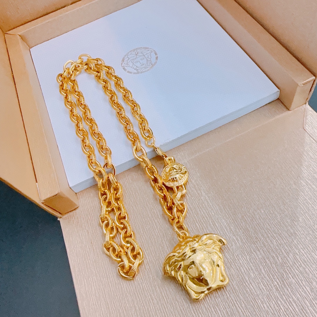 [TOP] Versace Men's/Women's Necklace-Gold
