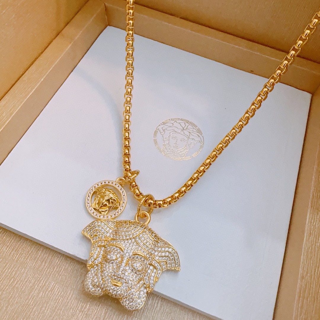 [TOP] Versace Men's/Women's Necklace-Gold