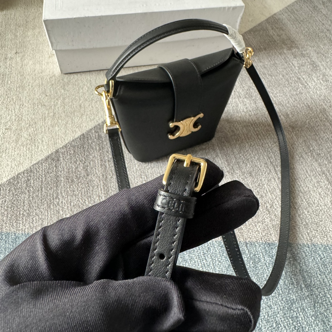 [TOP] CELINE Bucket Bag Mini 13.5×12.5×5cm - Black