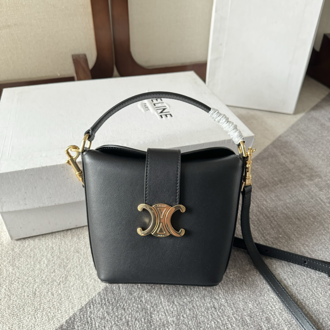 [TOP] CELINE Bucket Bag Mini 13.5×12.5×5cm - Black