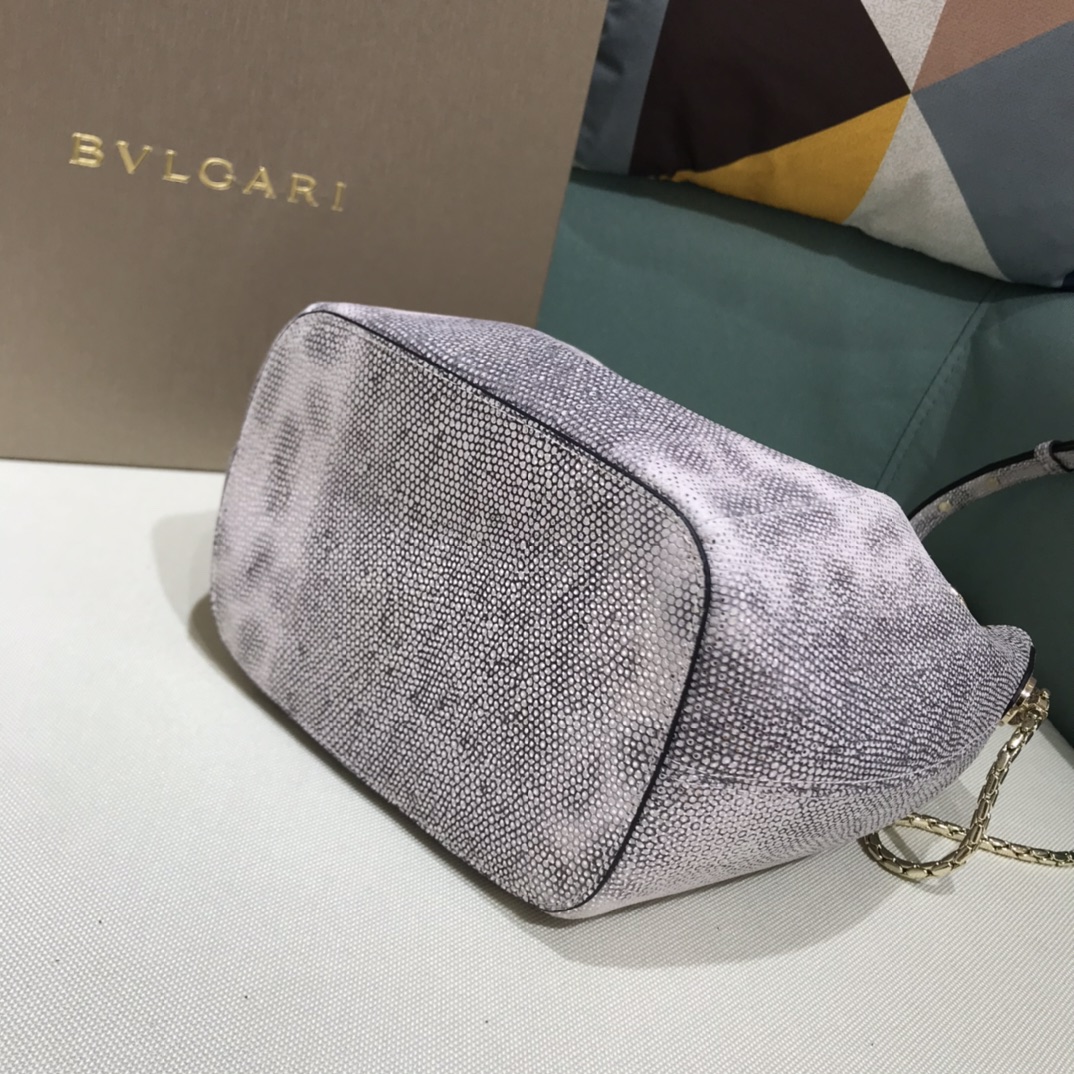 [TOP] BVLGARI Snake Skin Bucket Bag 16*20*10.5cm