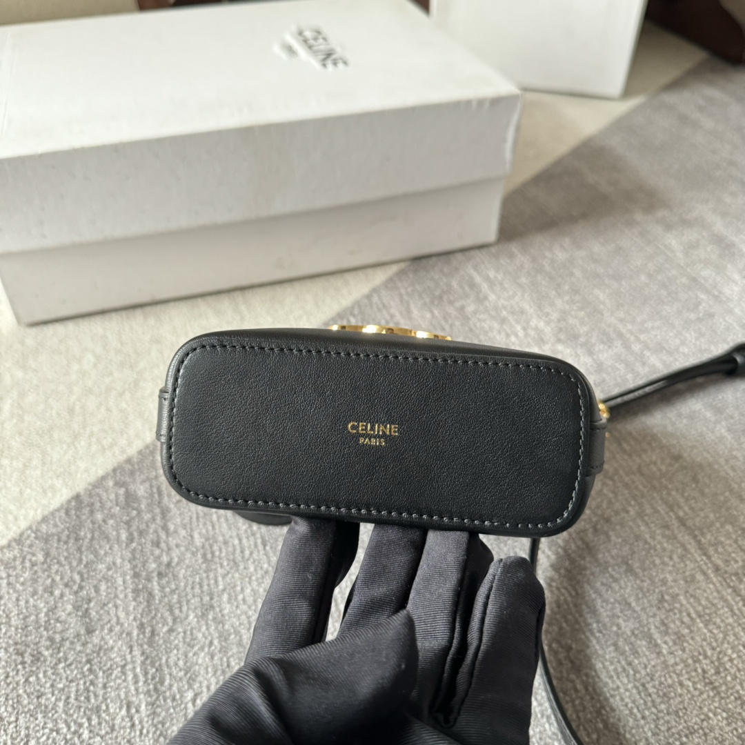 [TOP] CELINE Bucket Bag Mini 13.5×12.5×5cm - Black