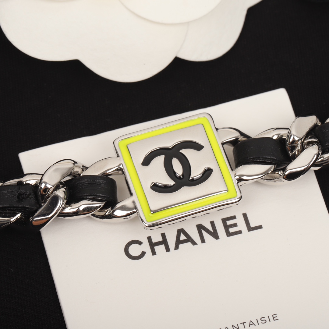 [TOP] CHANEL CC Choker Necklace-Black