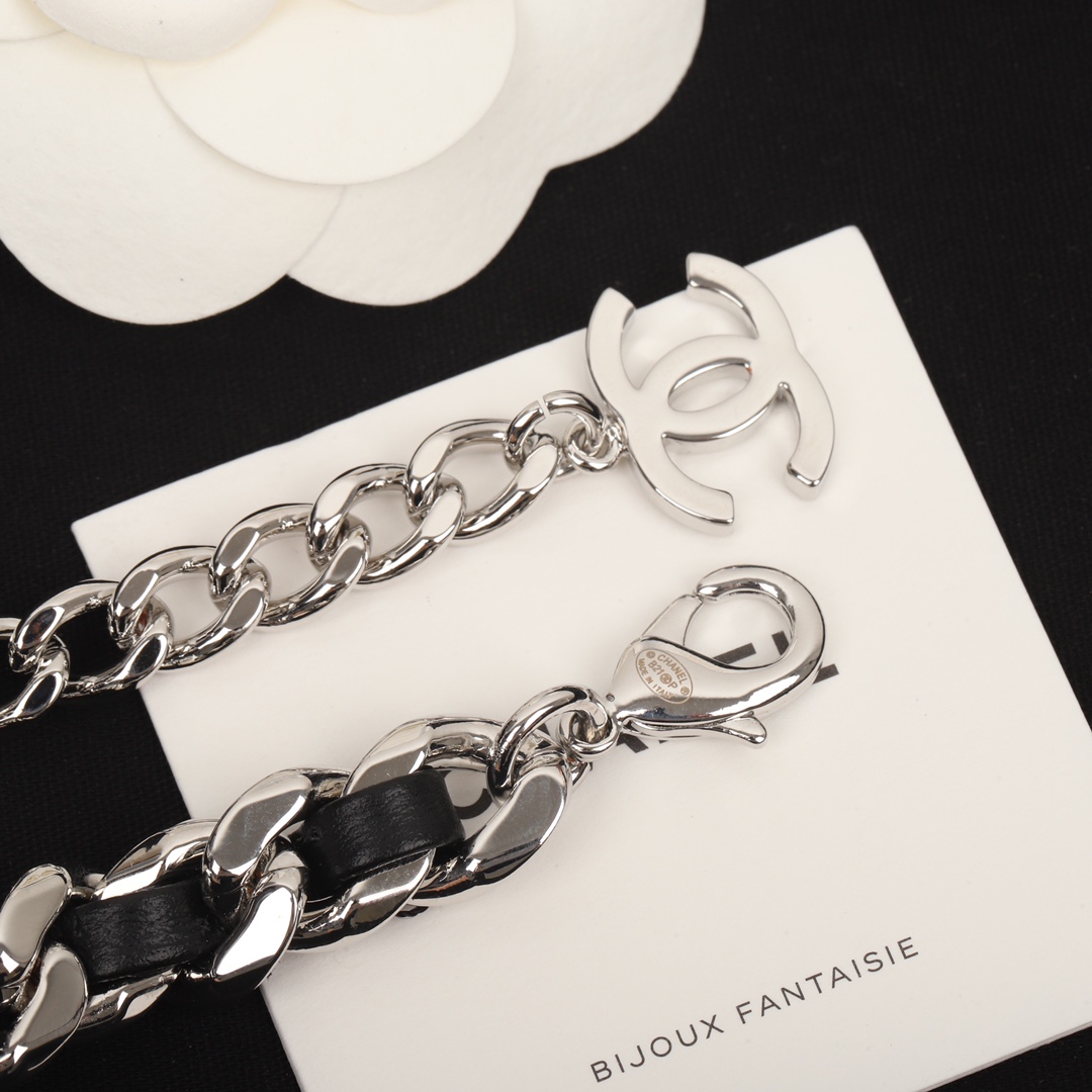 [TOP] CHANEL CC Choker Necklace-Black