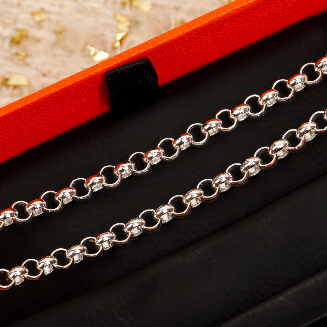 [TOP] HERMES Pig Nose Necklace-Sliver