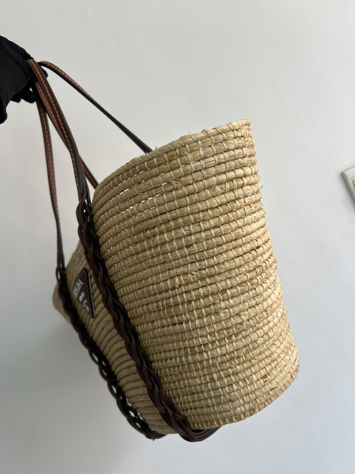 [TOP] PRADA Paglia Vitello Woven Braided Basket Tote Bag 25×25×16 cm - 2 Colors