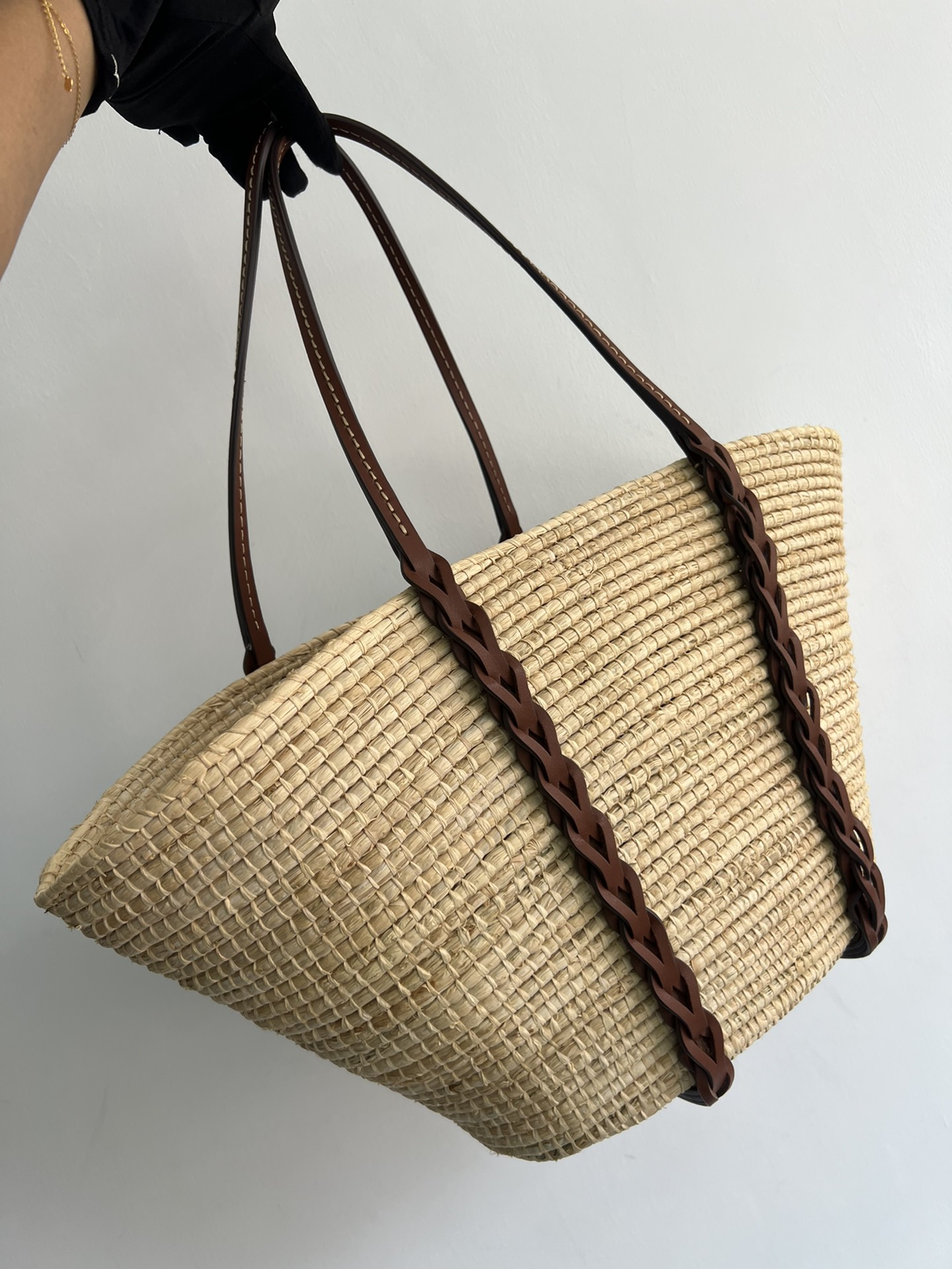 [TOP] PRADA Paglia Vitello Woven Braided Basket Tote Bag 25×25×16 cm - 2 Colors