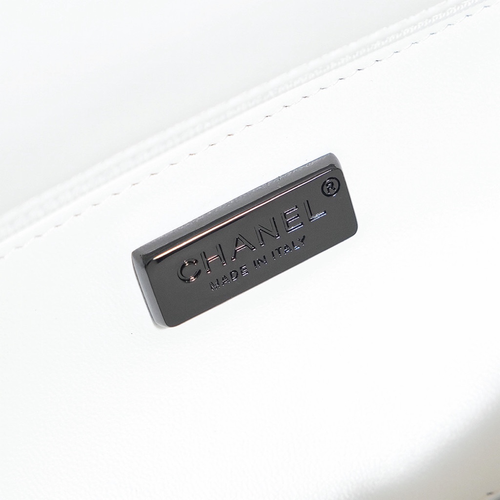 [TOP] CHANEL Lambskin Flap Bag with Sequins 20cm/25cm - White