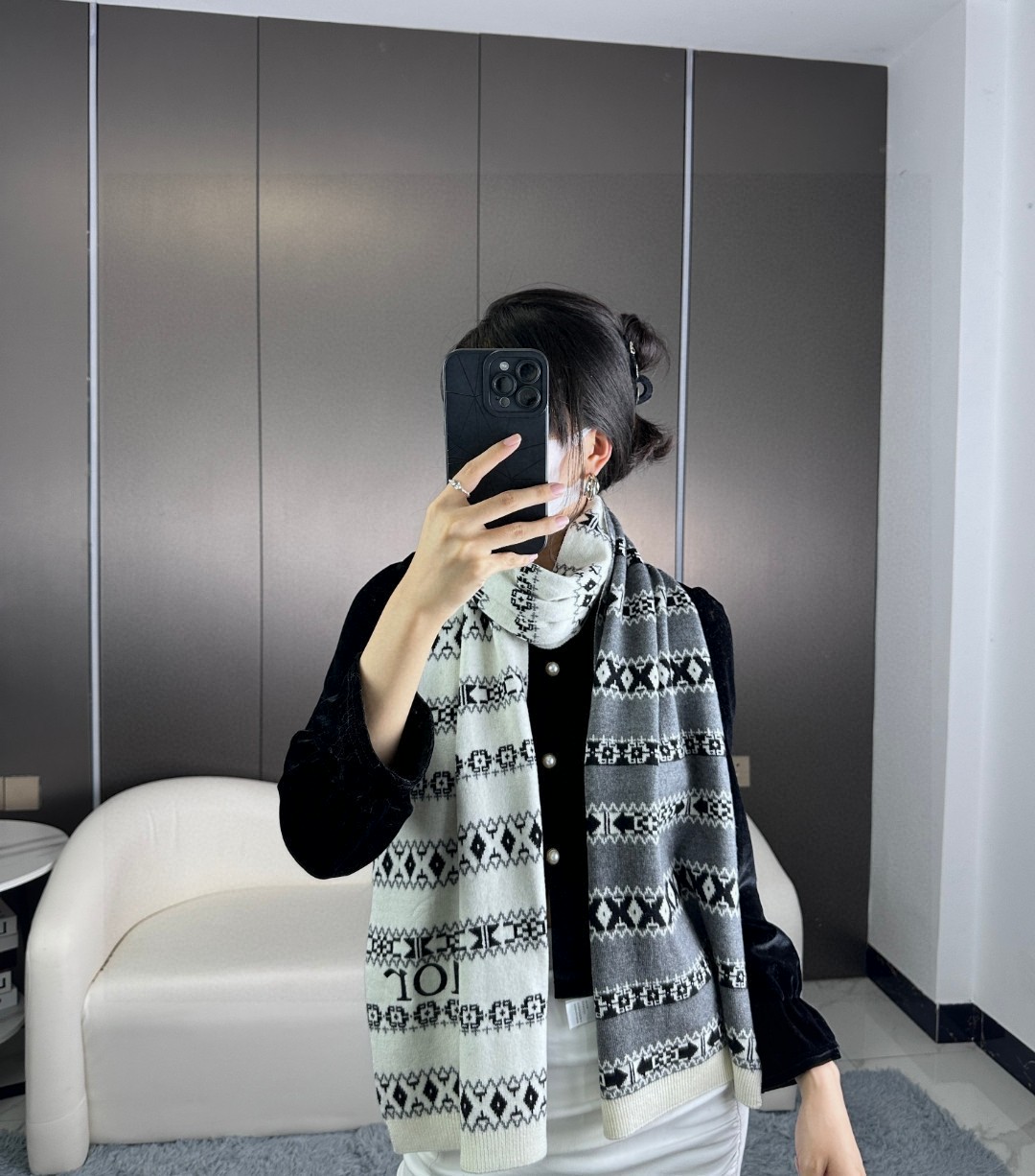 [TOP] Christian Dior Cashmere Scarf 55 x 185 cm -2 Colors