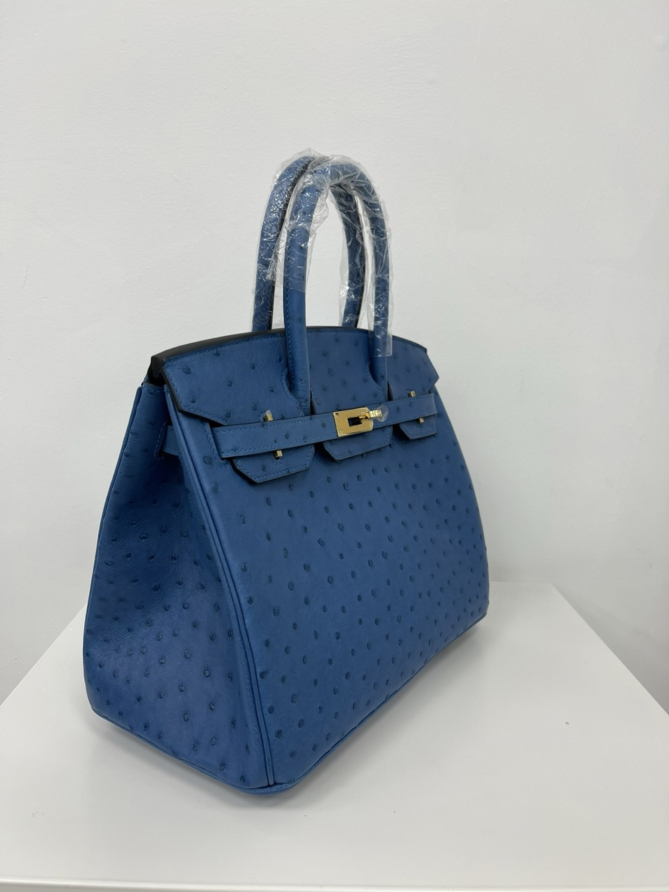 [TOP] HERMES Ostrich Skin Birkin Bags - Blue&GHW