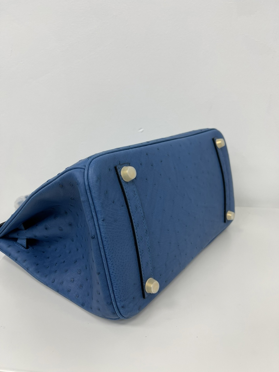 [TOP] HERMES Ostrich Skin Birkin Bags - Blue&GHW