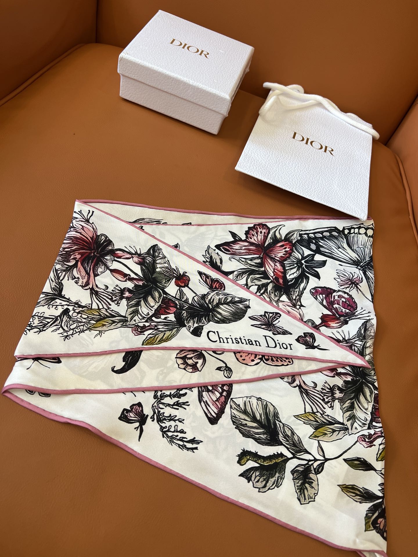 [TOP] Christian Dior Silk Scarf 35x110cm -3 Colors
