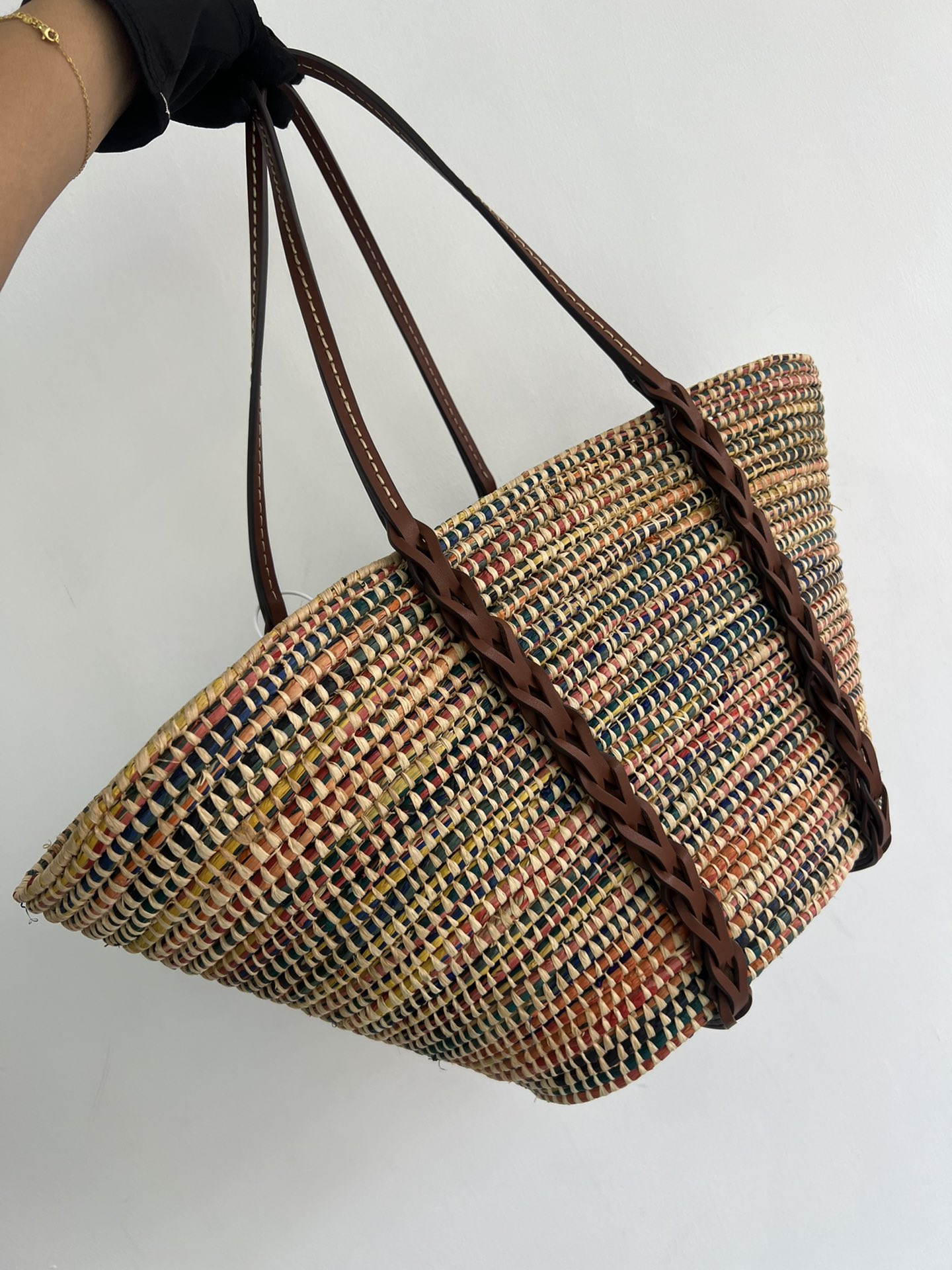 [TOP] PRADA Paglia Vitello Woven Braided Basket Tote Bag 25×25×16 cm - 2 Colors