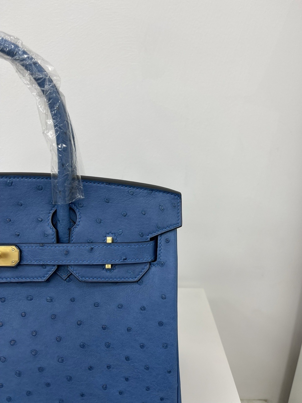 [TOP] HERMES Ostrich Skin Birkin Bags - Blue&GHW