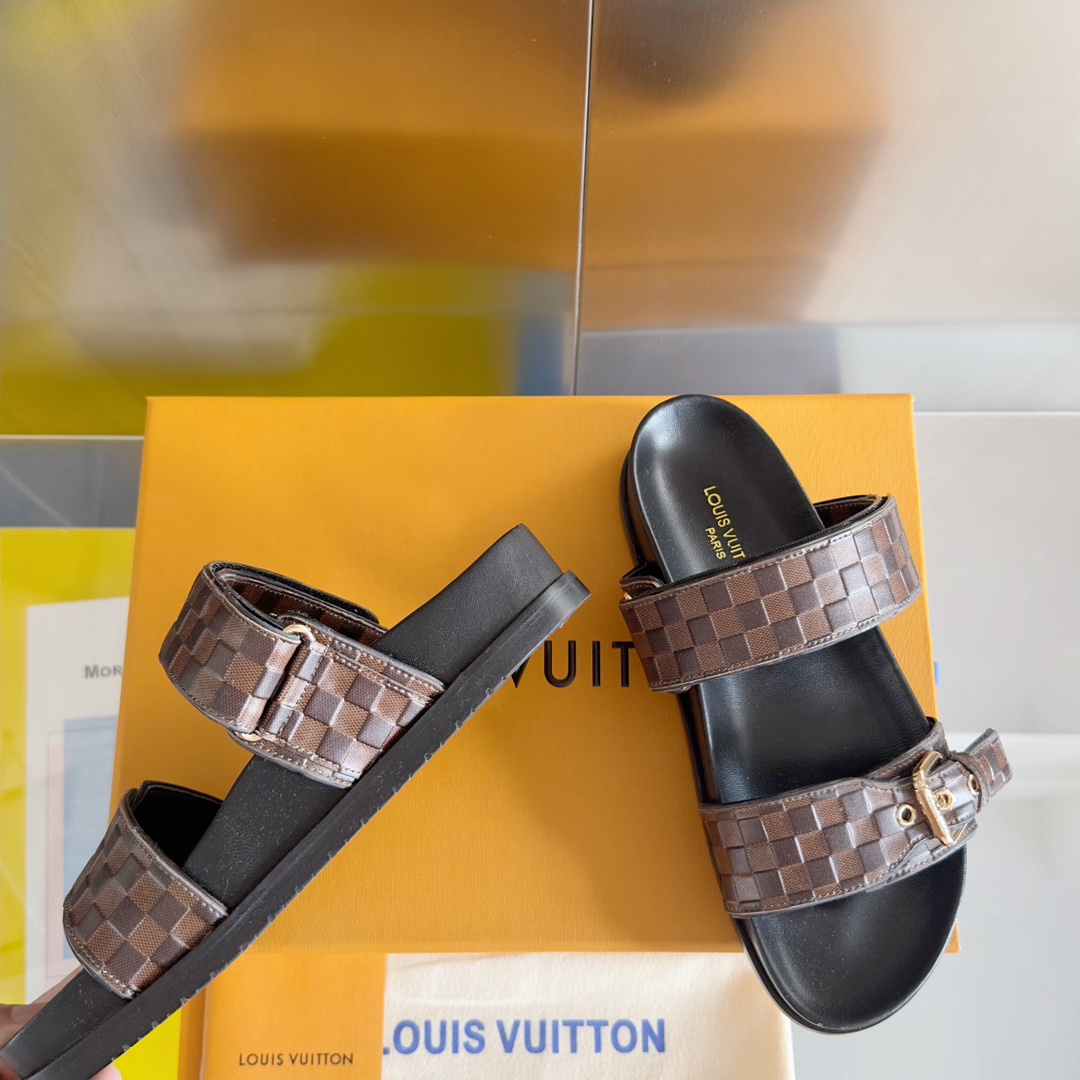 [TOP] Louis Vuitton LV Bom Dia Comfort Monogram Slippers - 3 Color