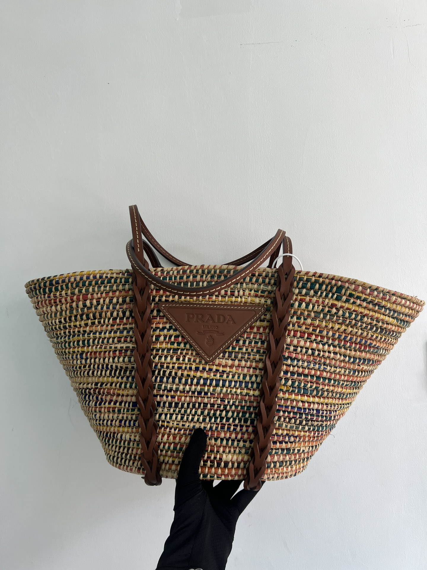 [TOP] PRADA Paglia Vitello Woven Braided Basket Tote Bag 25×25×16 cm - 2 Colors