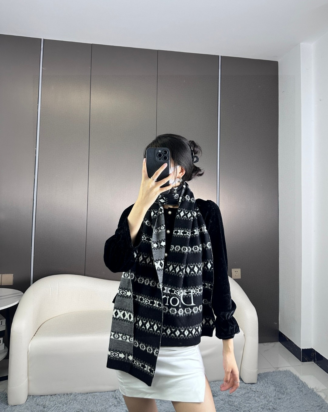 [TOP] Christian Dior Cashmere Scarf 55 x 185 cm -2 Colors